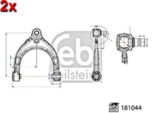FEBI 2x Track Control Arm Front Left Right Upper For ALPINA B5 16-20 31106861185