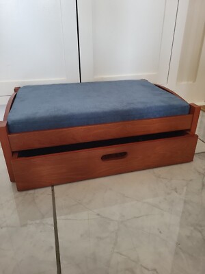 Pet Dog Cat Sleep Bed with Storage Drawer Wooden Plush Mat Pad