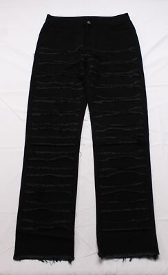 SHEIN EMRG Manfinity Men's Solid Raw Trimmed Jeans SO3 Black Size XS 