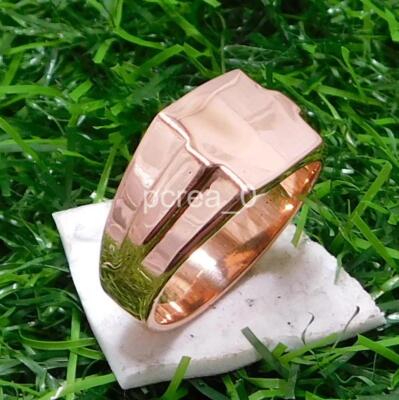 Men's Copper square signet ring, Pure Copper Signet ring Gift for Women Men  UJ8