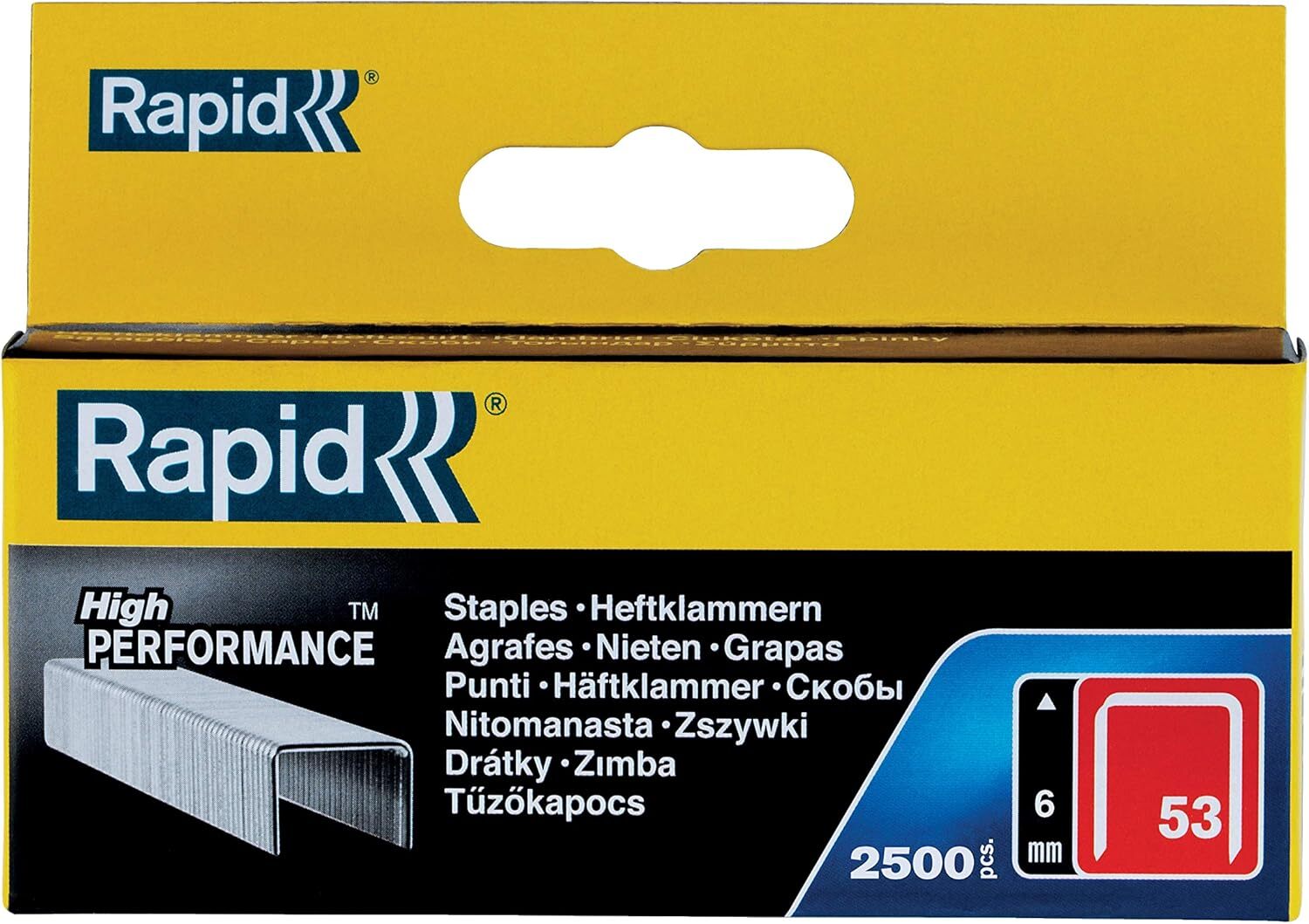 Скобы Rapid High Performance 53 Длина ножки 6 мм 11856225 - 2500 штук 5690₽