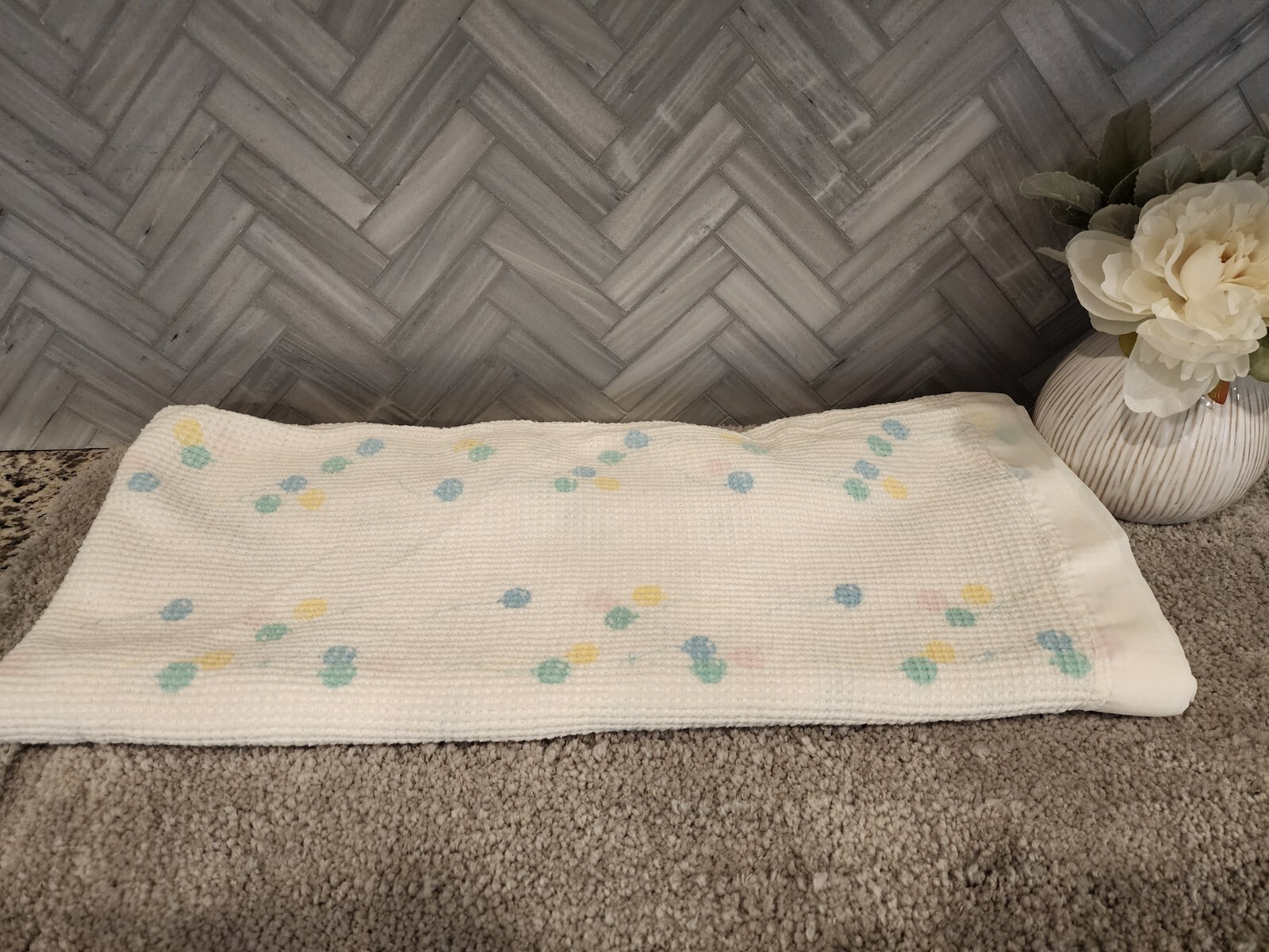 Baby Baby Blanket Vintage Balloons Thermal Waffle Weave Satin