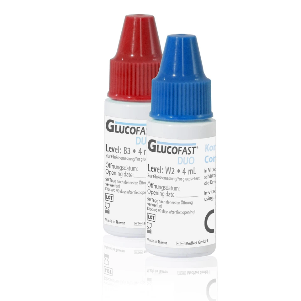 Glucofast Duo Blutzucker-Kontrolllösung 2x4mL