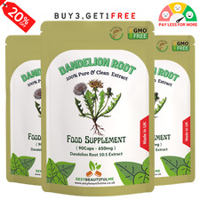 Dandelion Root Capsules 6500mg   Strong Extract   Natural Liver  Detox Support