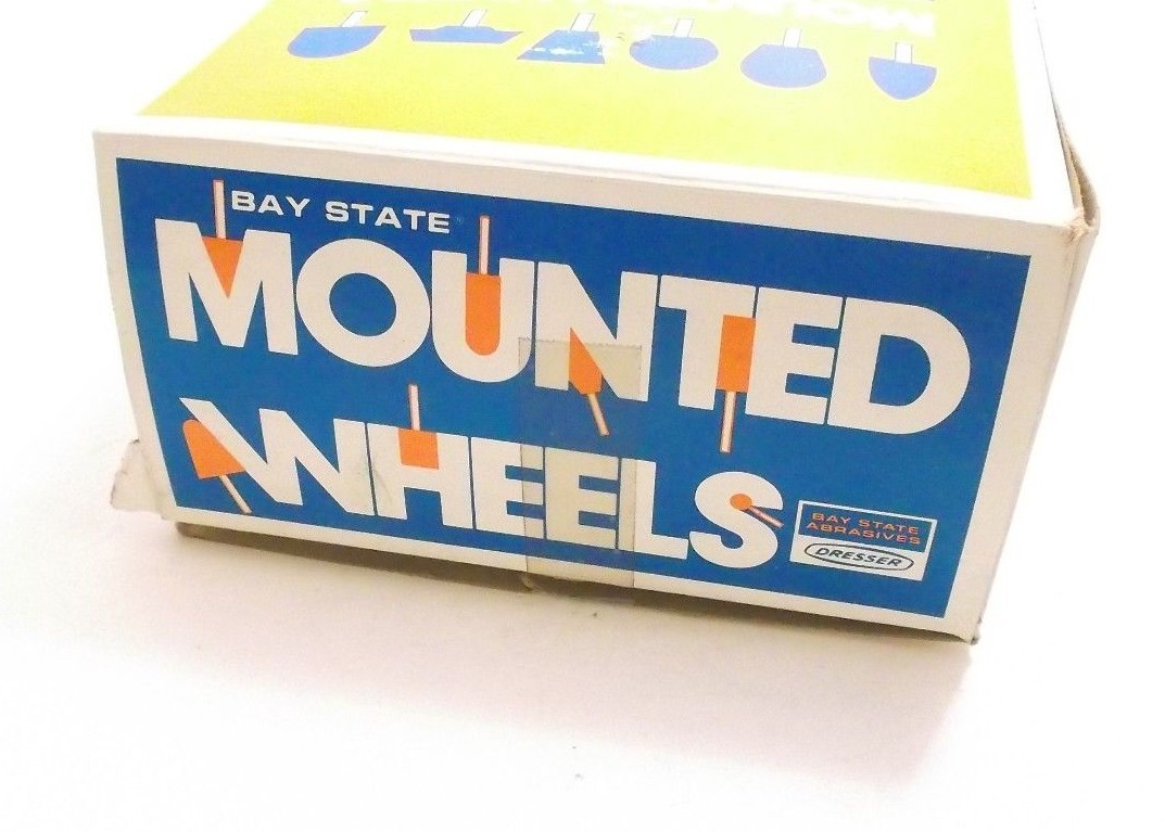 (Qty 10) Bay State B91 Vitrified Mounted Point (1/2" x 5/8") 60 Grit - Deburring