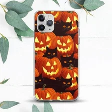Halloween Pumpkin Black Cats Case For iPhone 7 8 X SE 11 12 13 14 15 Pro Max XR