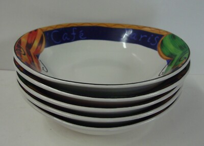 Sango CAFE PARIS Coupe Soup Salad Bowls SOLD IN SET OF FIVE