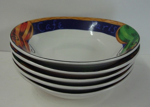 Sango CAFE PARIS Coupe Soup Salad Bowls SOLD IN SET OF FIVE - Picture 1 of 3