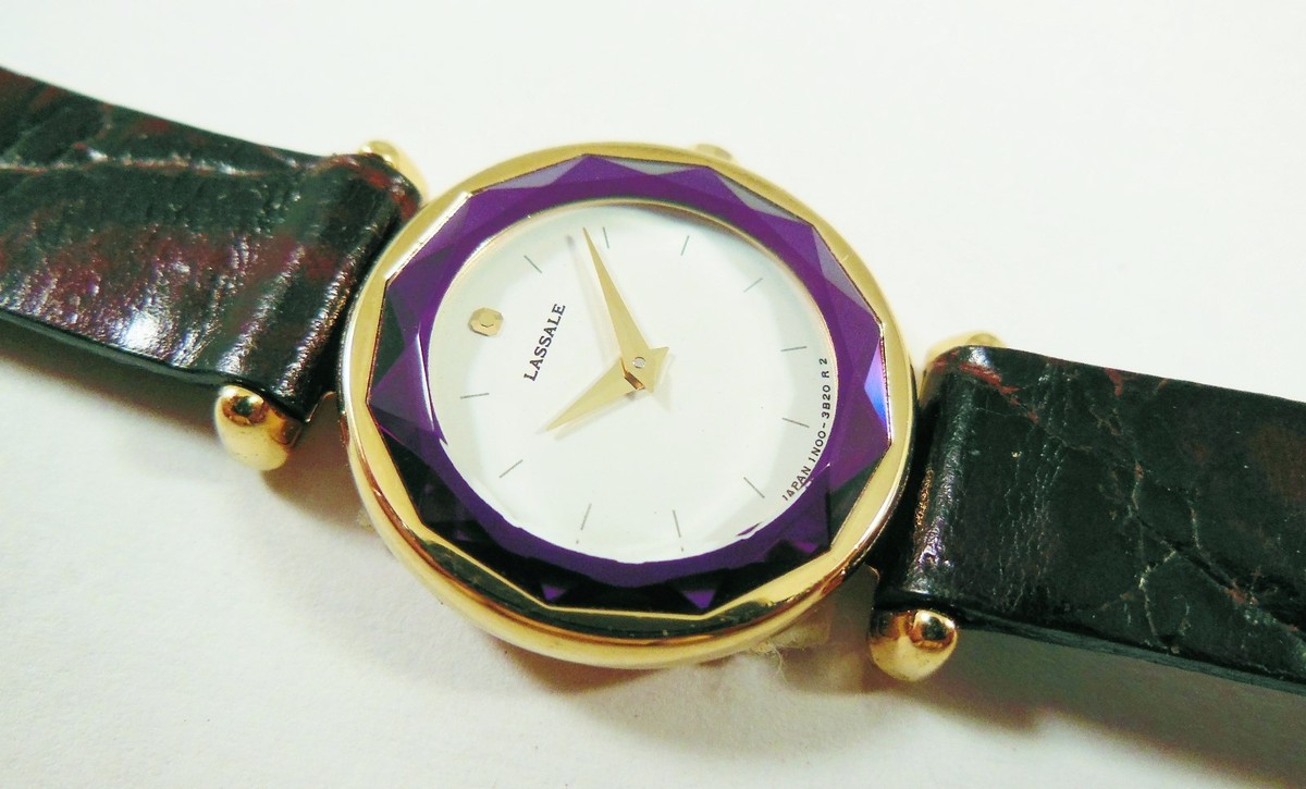 Lassale by Seiko Gold Tone Metal Purple 1N00-3B20 Calf Sample