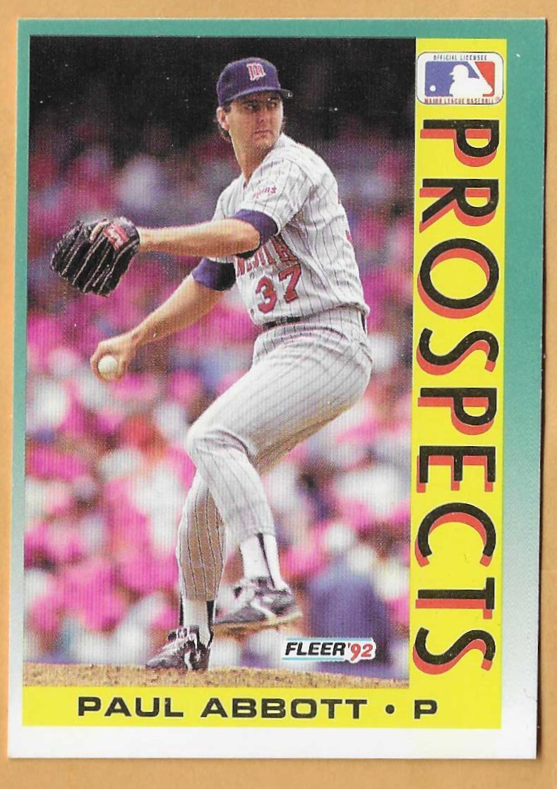 PAUL ABBOTT MINNESOTA TWINS TOP PROSPECT #667 - FLEER NM-MT 1992