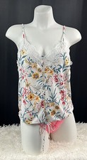 Lavish Spaghetti Strap Tank Top Floral Lace Size Medium