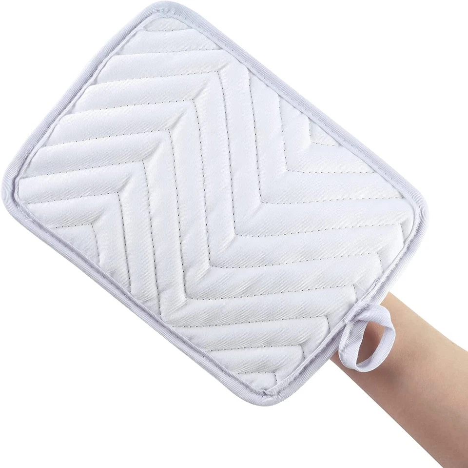 Juego de 4 soportes para ollas blancos de sublimación en blanco de 9"x7" con bolsillo de sublimación hágalo usted mismo Foto 4 de 4