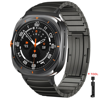 No Gaps Titanium Metal Strap for Samsung Galaxy Watch 7 Ultra 47mm Luxury Band