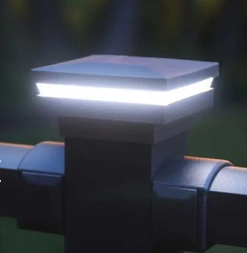 4” Square Ornamental Low Voltage LED Lighted Post Cap 4” Square Ornamental Low Voltage LED Lighted Post Cap