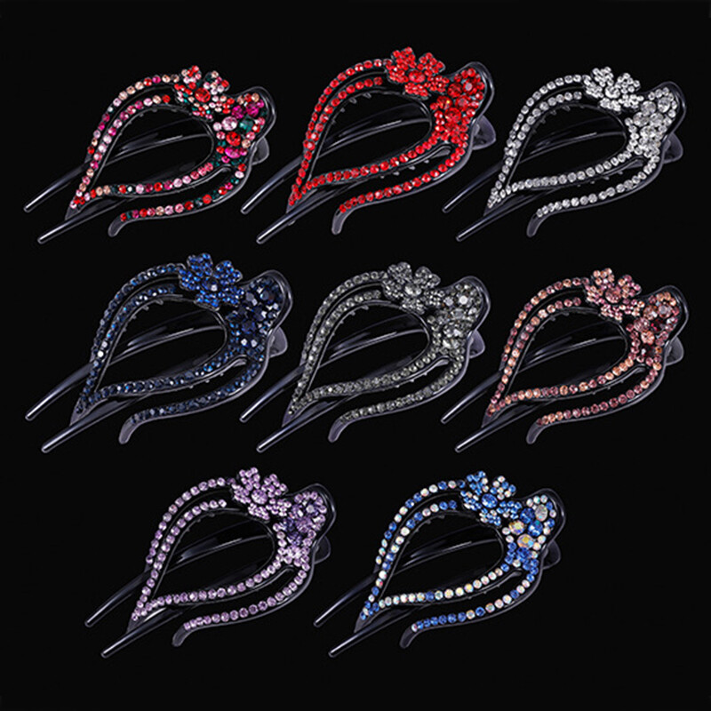 Hair Accessories Rhinestone Duckbill Hair Claws Shinning Hairpin Ponytail Clip