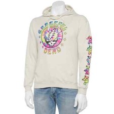 Men's 50 Grateful Dead Skull/Bears Cotton Blend Hooded Sweatshirt Size M NWT
