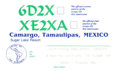 Carmargo Tamaulipas Mexico QSL Radio Postcard