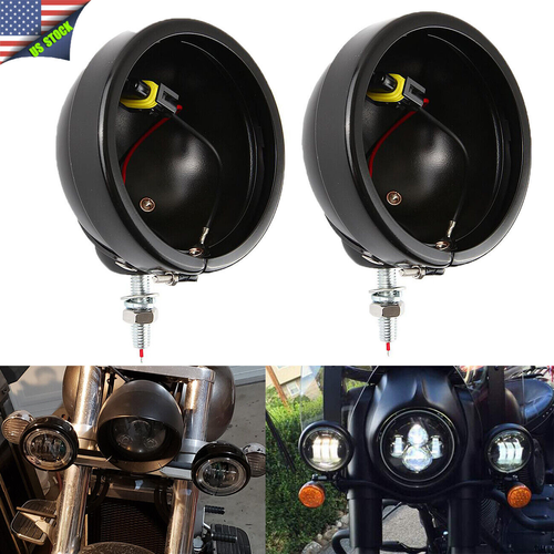 4.5" LED Fog Passing Lights Housing Holder For Yamaha V star 1100 650 Classic - Picture 6 of 12