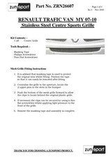 Calandre Renault TRAFIC