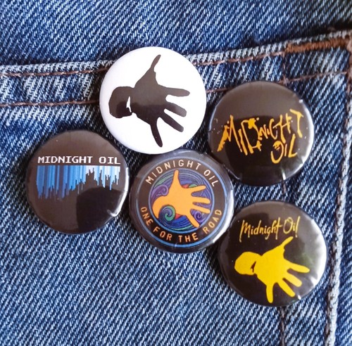 MIDNIGHT OIL Badge Button Set 25mm 1" Pins Pinback 1980s Oz Rock Peter Garrett - Picture 16 of 16