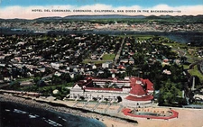 HOTEL DEL CORONADO AND SAN DIEGO CA VINTAGE LINEN POSTCARD 1944 101524 T