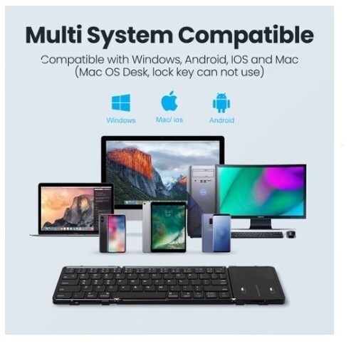 BOW Bluetooth Wireless Foldable Keyboard with Touchpad - Picture 2 of 6