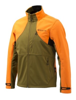 Beretta Softshell Jagdfleece-Jacke hellbraun-orange Jagd Outdoor Signalfarbe