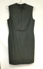 Tahari Womens Gray Sleeveless Button Front Sheath Dress Size 10