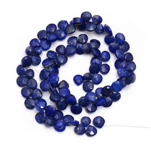 Lapislazuli Herzform facettierte Tropfen Brioletts Perlen Halskette 17 Zoll Strang - Bild 2 von 6