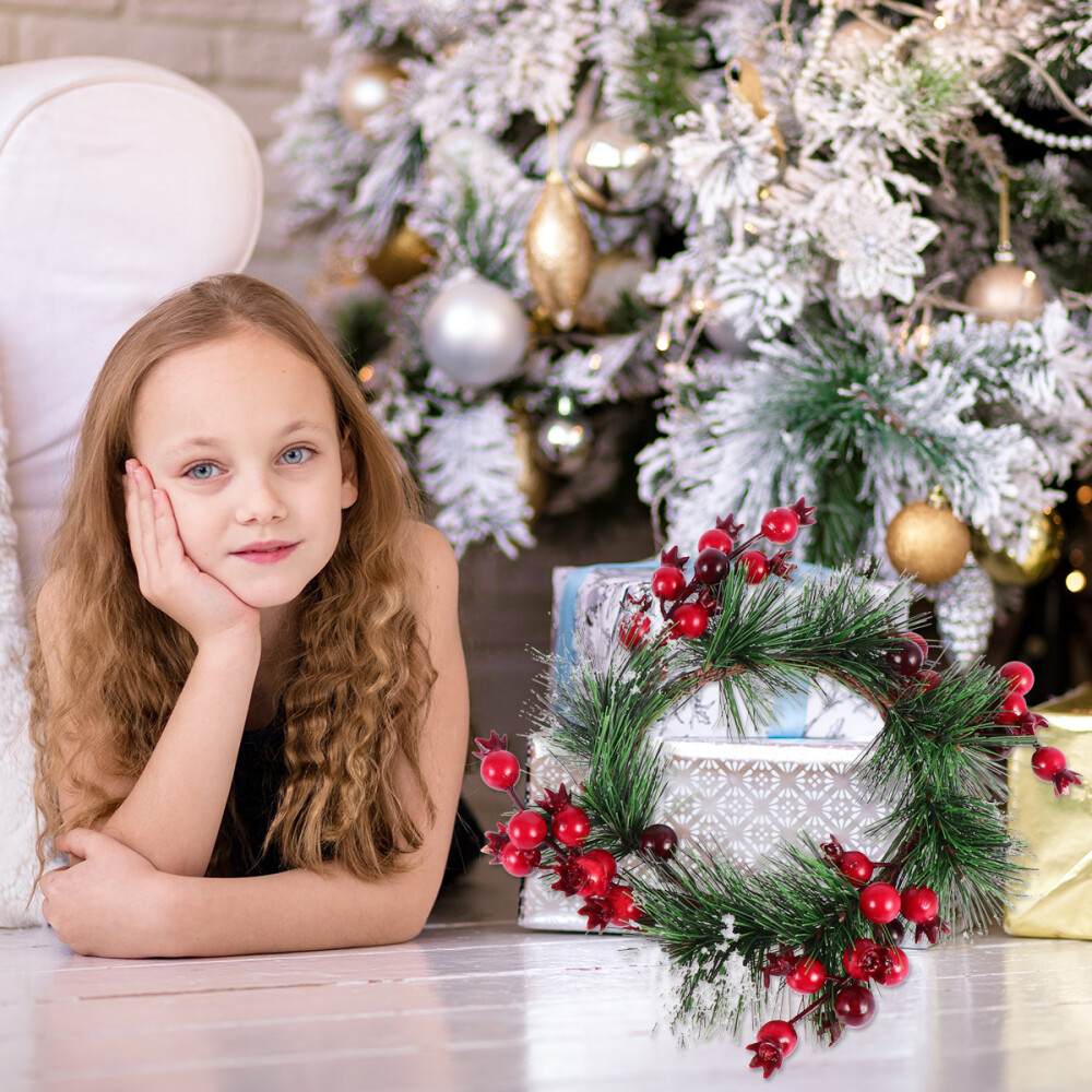 Twig Wreath Christmas Candle Ring Candle Holder Wreath Pine Needles