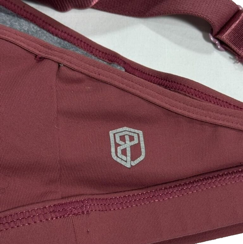 Sport-BH Damen Größe L Burgunderrot & Grau mit gekreuzten Trägern Nylon - Bild 2 von 5