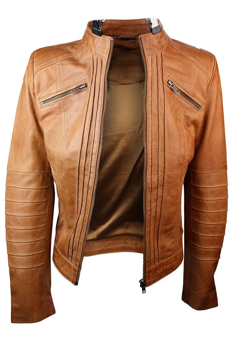 【24AW NEW】BALLY_women / レザージャケット / Brown New Women Ladies Biker Brown Genuine Real Leather Jacket | eBay