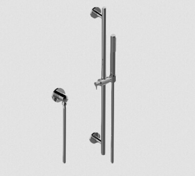Graff - Hand Shower w/ 27'' Wall Mounted Slide Bar +  59'' Shower Hose - Nickel