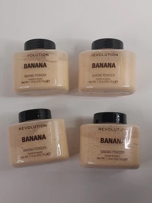 4 Makeup Revolution Banana Loose Baking Powders 1.12oz Super Matte Fix 4 BOTTLES