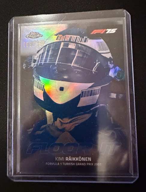 Topps 2025 Chrome Formula 1 Kimi Räikkönen Floor It FI-6 Blue Refractor /150