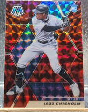 JAZZ CHISHOLM JR. RC 2021 Panini Mosaic #243 RED REACTIVE PRIZM ROOKIE CARD 