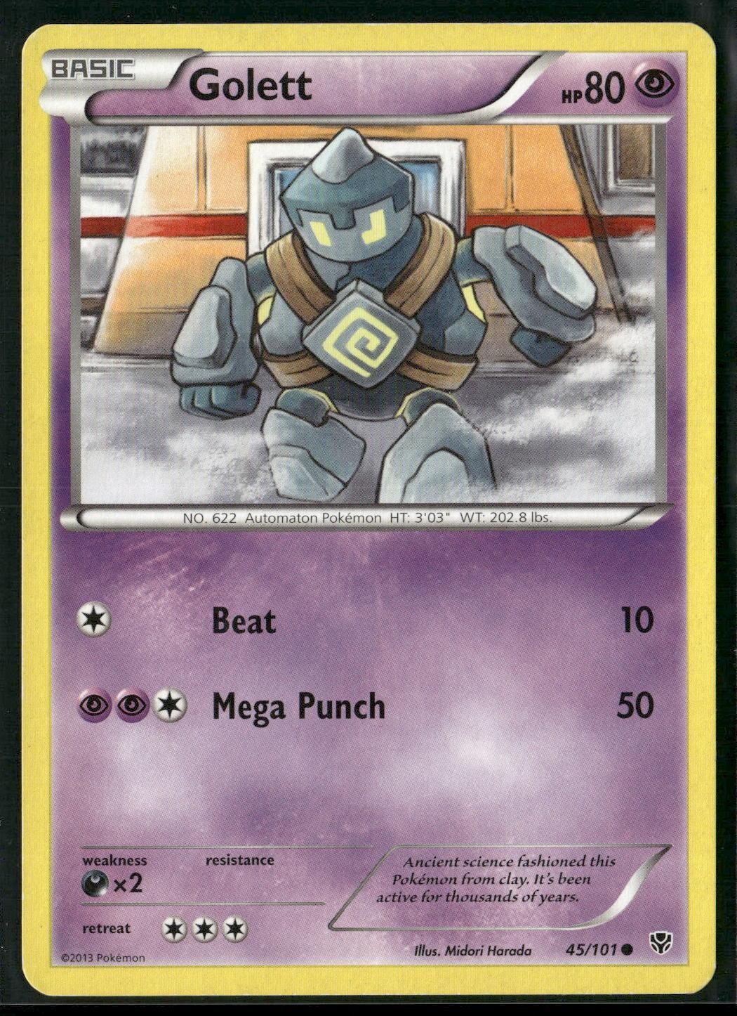 Golett 45/101 Common Plasma Blast Pokemon Heavily Played