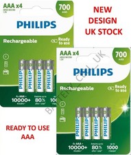 8x PHILIPS 700mAh AAA RECHARGEABLE BATTERIES READY TO USE CORDLESS PHONE SOLAR 1.48 per battery
