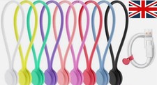 12xCable Organizers Rubber Twist Ties Reusable Magnetic Cable Ties Silicone Ties