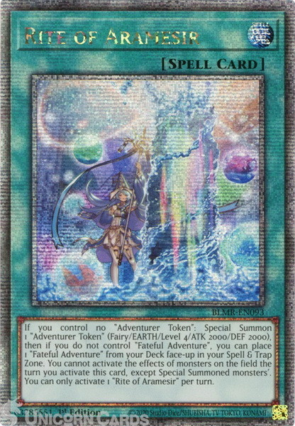 BLMR-EN093 Rite of Aramesir :: Quarter Century Secret Rare 1st Edition Mint YuGi