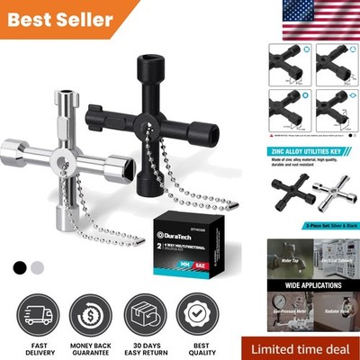 Alloy Steel Non-Sparking 4-Way Utility Key Set - Ideal for Valves & Faucets