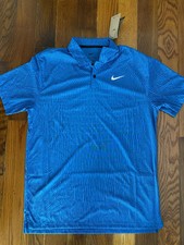 Nike Dri-Fit ADV Tour Textured Blue Polo Golf Shirt Men's Medium New