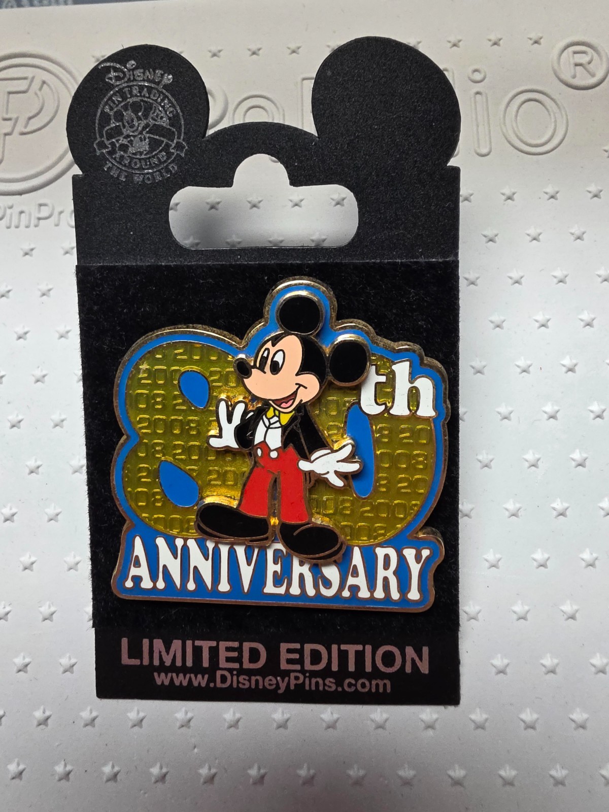 WDW 2008 PIN - CELEBRATE THE 80TH ANNIVERSARY OF MICKEY MOUSE - LE 3000  #65539