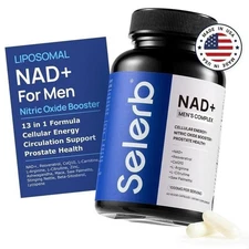 Selerb NAD+ Supplement for Men-With Liposomal-NAD+,CoQ10, L-Carnitine, L-Arginin