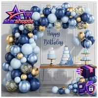Luftballons Blau Gold 133 StüCk FüR Geburtstag Deko Party Feier