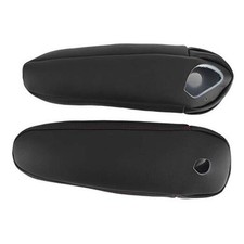 2Pcs Car Seat Armrest Cover, Synthetic Leather Armrest Cover Protector Black