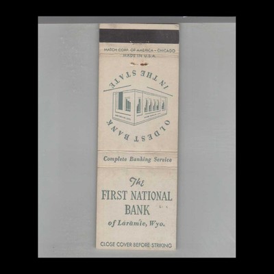 Matchbook Cover First National Bank of Laramie, WY
