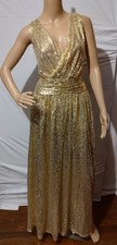 Gold sequin floor-length gown. sz 14