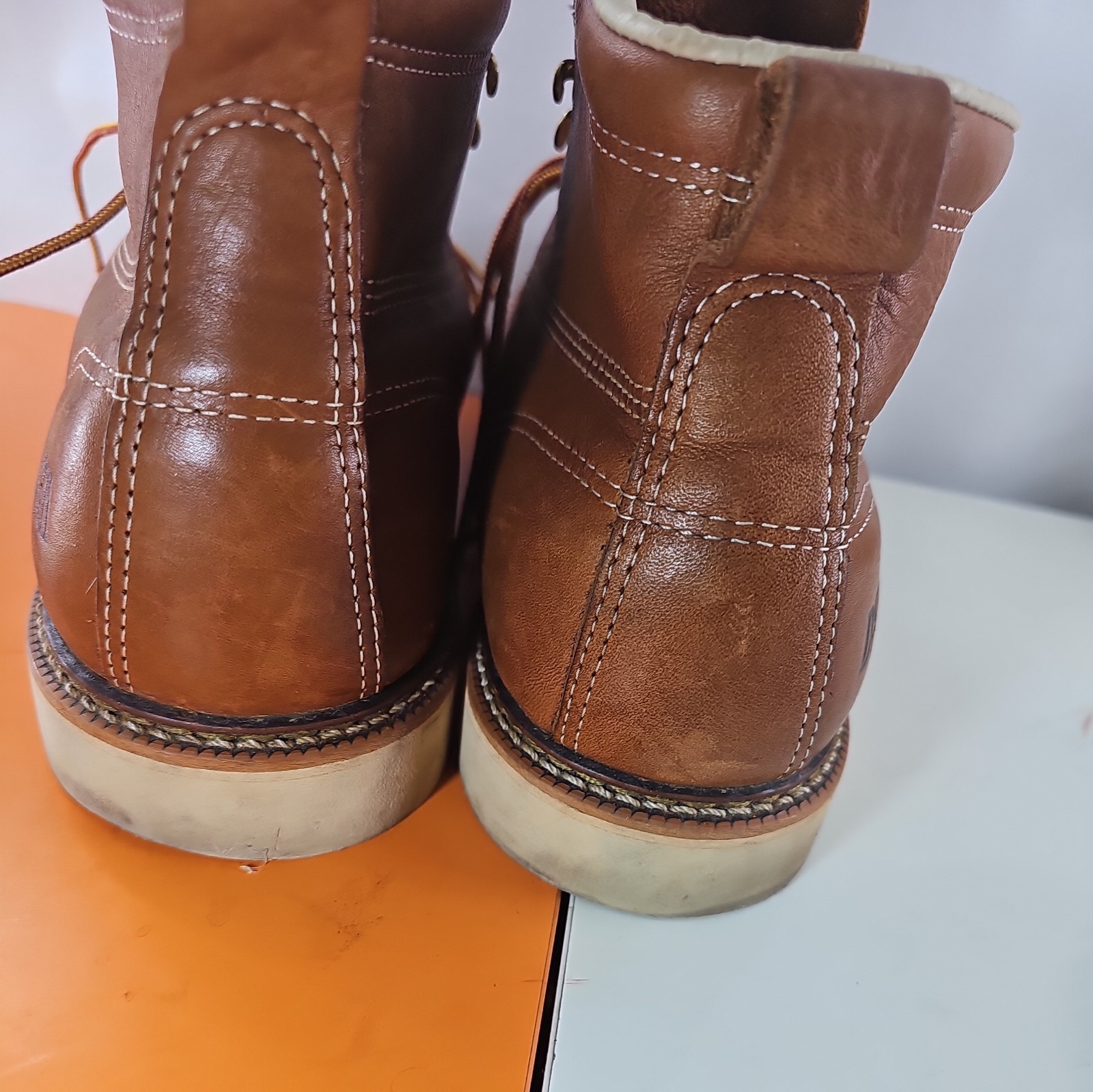 Duluth Trading Boots Brown Company  Moc Toe Boots Leather Size 11.5 image 7