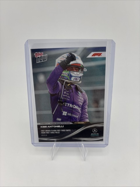 2026 Topps Now #025 Kimi Antonelli First To Win First 3 Pole Starts Rookie Card
